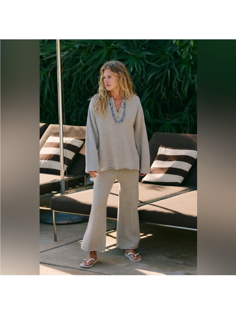 Free People Hailee Grey Knit Lounge Set